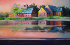 Late Afternoon Reflection oil on canvas by Paul Stone