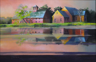 Late Afternoon Reflection oil on panel by Paul Stone artist