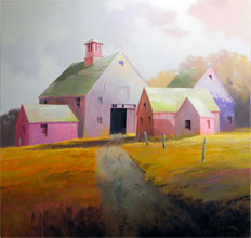 Quintet In Magenta oil on canvas by Paul Stone