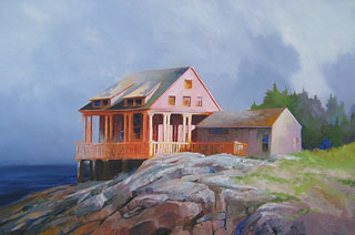 Seahouse oil on canvas by Paul Stone artist